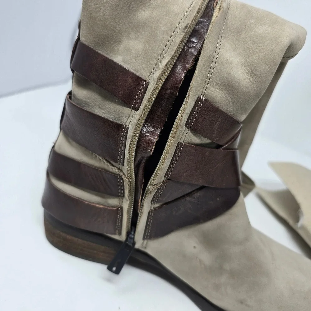 Sam Edelman Pia Boots Knee High Tall Stone Brown Suede Buckle Womens 6M